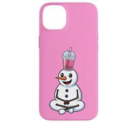 Muñeco de Nieve con té de Burbujas Divertido Boba de Invierno Carcasa para iPhone 14 Plus