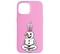 Muñeco de Nieve con té de Burbujas Divertido Boba de Invierno Carcasa para iPhone 15