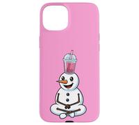Muñeco de Nieve con té de Burbujas Divertido Boba de Invierno Carcasa para iPhone 15 Plus