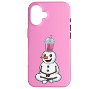 Muñeco de Nieve con té de Burbujas Divertido Boba de Invierno Carcasa para iPhone 16