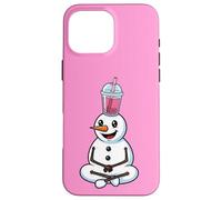 Muñeco de Nieve con té de Burbujas Divertido Boba de Invierno Carcasa para iPhone 16 Pro MAX
