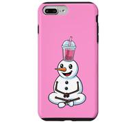 Muñeco de Nieve con té de Burbujas Divertido Boba de Invierno Carcasa para iPhone 7 Plus/8 Plus