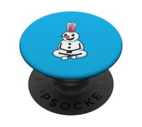 Muñeco de Nieve con té de Burbujas Divertido Boba de Invierno PopSockets PopGrip Adhesivo