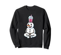 Muñeco de Nieve con té de Burbujas Divertido Boba de Invierno Sudadera