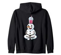 Muñeco de Nieve con té de Burbujas Divertido Boba de Invierno Sudadera con Capucha