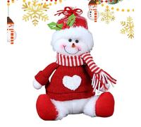 Muñeco de Nieve de Felpa | Figura sentada Decoración navideña | Muñeco de Nieve Figura - para Vacaciones Oficina Hogar Interior Escritorio Estante Invierno Chimenea Capa Ventana