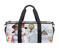 Muñeco de nieve de invierno y patrón de pintura de troncos de cabaña, bolsa de gimnasio, fitness, entrenamiento, bolsa de viaje, bolsa de mano, bolsa de equipo para mujeres y hombres, multicolor,