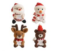 Muñeco de nieve de Navidad hecho a mano, muñeco de nieve de ganchillo positivo de Navidad, mini ideas de regalos divertidos, para decoración emocional de fiesta de invierno