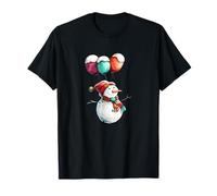 Muñeco de Nieve Feliz con Globos Coloridos para un Aspecto Alegre Camiseta