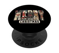 Muñeco de Nieve Feliz Navidad Papá Noel Reno Cascanueces muñeca PopSockets PopGrip Adhesivo