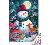 Muñeco de Nieve Forestal Puzzle de 1000 Piezas Papel Cuento de Invierno Puzzle para Adultos Puzzle para Toda la Familia Relajación Decoración Regalo 38x26cm/1000pcs