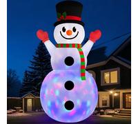 Muñeco de nieve inflable de Navidad 3M para exteriores, luz colorida giratoria incorporada, gigante, muñeco de nieve inflable, decoración de patio, decoración navideña para la decoración de fiestas