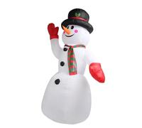 Muñeco de Nieve Inflable de Navidad, Ambiente de Poliéster Alegre Realista de 8 Pies de Altura Muñeco de Nieve Inflable para Salas de Estar para Patios (EU Enchufe 220V)