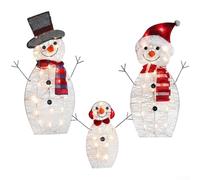 Muñeco de nieve LED de decoración al aire libre de Navidad con zócalo de tierra, resistente a la intemperie para exhibición de patio (juegos de muñecos