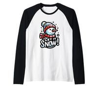 Muñeco de Nieve Let It Snow (Doodle Art) Camiseta Manga Raglan