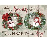 Muñeco de nieve May The Beauty of The Season Fill Your Heart with Joy Letreros de aluminio de Navidad divertido cartel de metal arte póster regalo hogar cafetería bar decoración de pared habitación