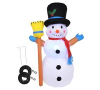 Muñeco de nieve navideño con luz giratoria LED - Muñeco de nieve decorativo inflable de 1,2 m con escoba de limpieza Decoración navideña inflable | Patio Jardín Césped Fiesta navideña Reunión familiar