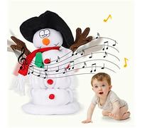 Muñeco de Nieve Navideño Que Baila, Santa Claus Animado Que Canta Juguete de Peluche Navideño de Papa Noel 6 Canciones Navideñas en Inglés