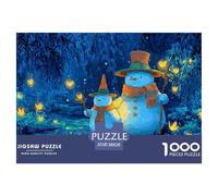 Muñeco de Nieve Noche Luciérnagas Puzzle de 1000 Piezas Puzzle para Adultos Escena Nocturna Puzzle para Toda la Familia Decoración 38x26cm/1000pcs