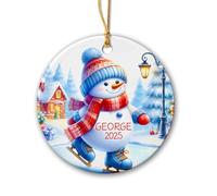 Muñeco De Nieve Patinando sobre Hielo Decoracion Navidad Decorativas Decoraciones De Árbol Divertidos Colgante De Navidad para Auto Interior Hogar Mochila