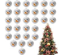 Muñeco de Nieve Perlas de Madera - 10/20/30 Bolas de Madera con Cara - Perlas de muñeco de Nieve para Manualidades - muñeco de Nieve - Perlas de Madera Decorativas navideñas