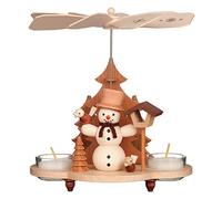 Muñeco de nieve - - pirámide 1-tier platos de 195mm / 8 pulgadas - Auténtico alemán Erzgebirge pirámides de Navidad - Christian Ulbricht