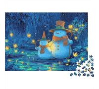 Muñeco de Nieve Puzzle para Adultos Puzzle de 1000 Piezas Papel Luciérnagas Juego de Puzzle 1000 Piezas Relajación Hogar 38x26cm/1000pcs