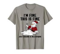Muñeco de Nieve Retro I'm Fine Esto está Bien Solo Teniendo un derretimiento Camiseta