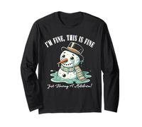 Muñeco de Nieve Retro I'm Fine Esto está Bien Solo Teniendo un derretimiento Manga Larga