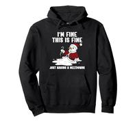 Muñeco de Nieve Retro I'm Fine Esto está Bien Solo Teniendo un derretimiento Sudadera con Capucha