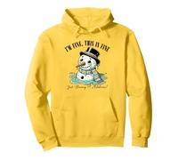 Muñeco de Nieve Retro I'm Fine Esto está Bien Solo Teniendo un derretimiento Sudadera con Capucha