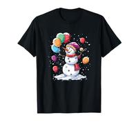 Muñeco de Nieve y Globos para un Divertido Ambiente Invernal Camiseta