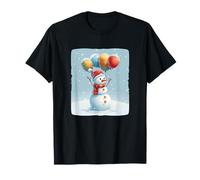 Muñeco de Nieve y Globos para una Escena de Invierno caprichosa Camiseta