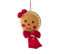 Muñeco de pan de jengibre - Colgante decorativo para árbol de Navidad de 7 cm, estilo granja con cordón colgante, decoraciones navideñas para balcón, puerta, café, pared, peluche marrón, regalo de