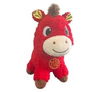 Muñeco de peluche de Año del Caballo de peluche rojo suave que simboliza la felicidad y la alegría, lindo peluche de caballo para cama, sofá, escritorio, habitación de los niños, niños, adultos