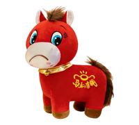 Muñeco de Peluche de Caballo para el Año Nuevo Chino 2026, Figura Divertida de Felpa con Bordado, Amuleto de la Suerte, Decoración Multi-Función para Hogar, Tienda o Mesa de Fiesta Lunar