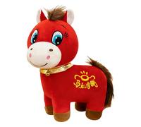 Muñeco de Peluche de Caballo para el Año Nuevo Chino 2026, Figura Divertida de Felpa con Bordado, Amuleto de la Suerte, Decoración Multi-Función para Hogar, Tienda o Mesa de Fiesta Lunar