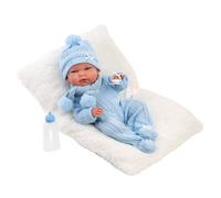 Muñeco Llorens articulado 40 cm - Recién Nacidos muy suaves - Nico con cojín - 40 cm / Cuerpo de vinilo articulado