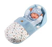 Muñeco Llorens articulado 40 cm - Recién Nacidos muy suaves - Nico con saquito - 40 cm / Cuerpo de vinilo articulado