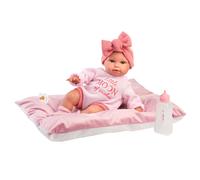 Muñeco Llorens que llora 38 cm - Recién Nacidos con sonidos de bebé - Olivia Llorona con cojín - 38 cm / Cuerpo de tela con extremidades de vinilo