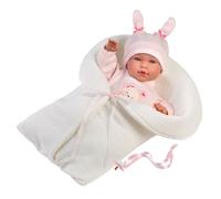 Muñeco Llorens que llora 42 cm - Recién Nacidos con sonidos de bebé - Abril Llorona con saquito - 42 cm / Cuerpo de tela con extremidades de vinilo