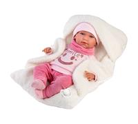 Muñeco Llorens que llora 42 cm - Recién Nacidos con sonidos de bebé - Mimi Llorona con portabebé - 42 cm / Cuerpo de tela con extremidades de vinilo