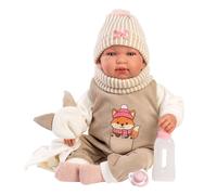 Muñeco Llorens que llora 44 cm - Recién Nacidos con sonidos de bebé - Tina Llorona con dou dou - 44 cm / Cuerpo de tela con extremidades de vinilo