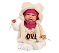 Muñeco Llorens que ríe 42 cm - Recién Nacidos con sonidos de bebé - Mimi Sonrisas osito - 42 cm / Cuerpo de tela con extremidades de vinilo