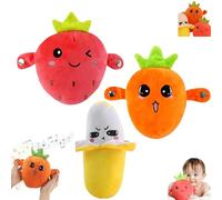 Muñeco musical interactivo con sensores y orejas musicales con piano, juguete musical con sensores corporales para niños, metrónomo interactivo con sensores y peluches de frutas para niños (Mix)