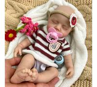 Muñeco Reborn de Cuerpo Completo de Silicona, Boca Abierta, 12 Pulgadas - Detalles realistas Hechos a Mano, anatómicamente Correcto, bebé durmiendo - El Regalo Sorpresa niños. (Boy*1)