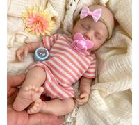 Muñeco Reborn de Cuerpo Completo de Silicona, Boca Abierta, 12 Pulgadas - Detalles realistas Hechos a Mano, anatómicamente Correcto, bebé durmiendo - El Regalo Sorpresa niños. (Girl*1)