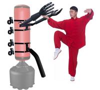 MuñEco Wing Chun Entrenamiento de Boxeo, Correa-en Wing Chun Madera Muñeco Kung Fu, Pila De Resorte Maniquí de Mano humana simulada de Altura Ajustable, Para Sacos De Arena ( Color : Complete set )