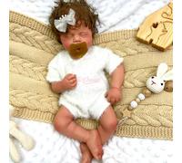 Muñecos bebés Gemelos Reborn de Silicona Maciza de 20 Pulgadas con Cabello injertado a Mano Baby Shower para nietas; Boca Abierta para la alimentación. (Tan,Girl)