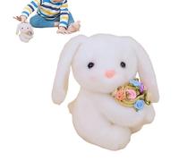 Muñecos de conejo de peluche: suave y dulce conejo de tela, juguetes decorativos para el día de San Valentín, y acogedores de regalo románticos | Decoración de salón o dormitorio